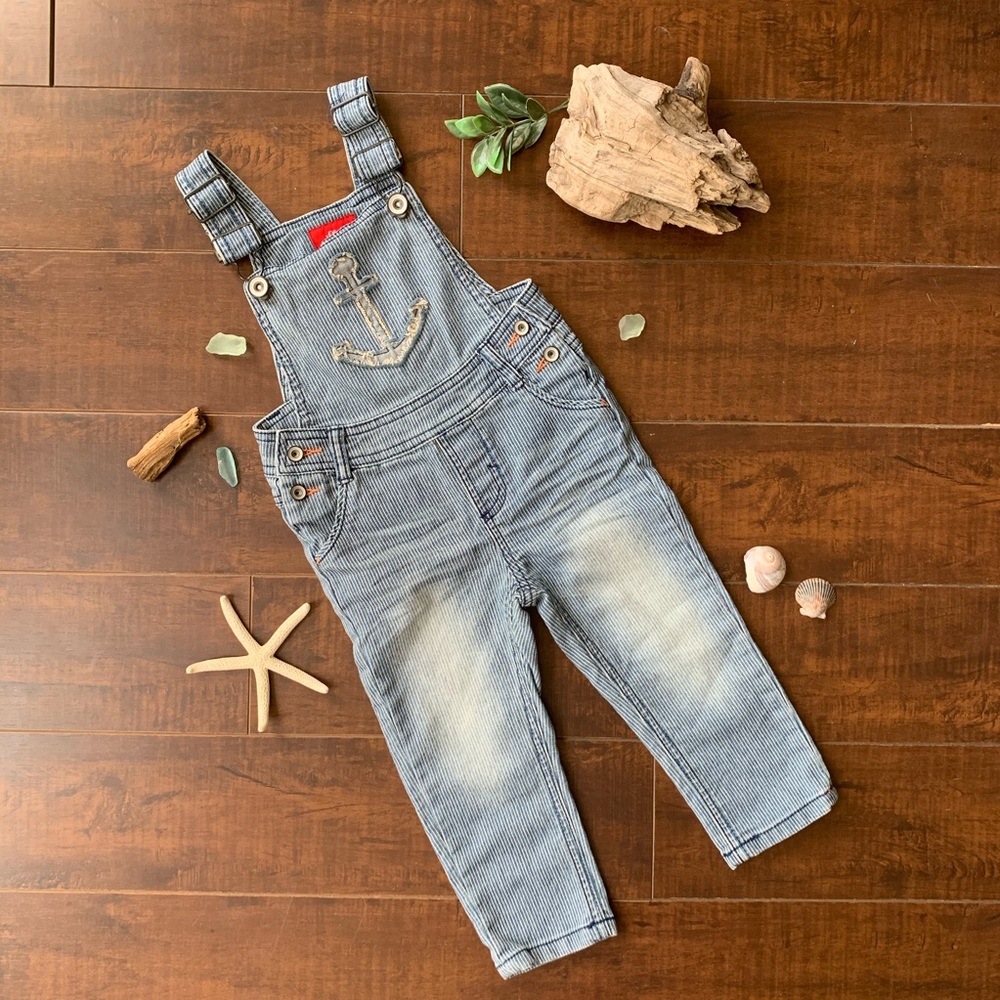 S. Oliver Pinstripe Nautical Anchor Overalls 86